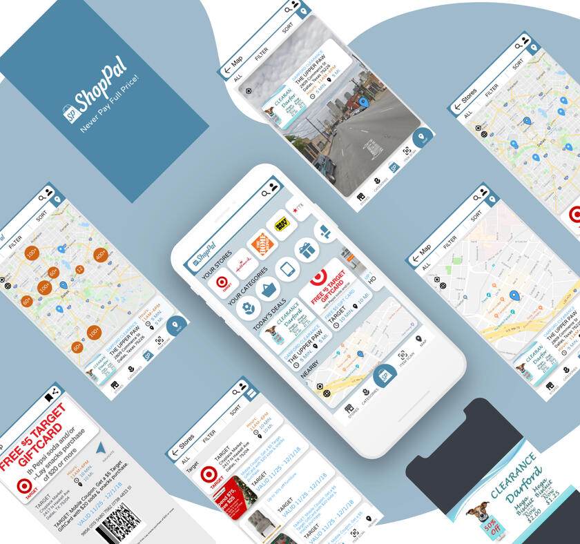 Screens of the ShopPal app
